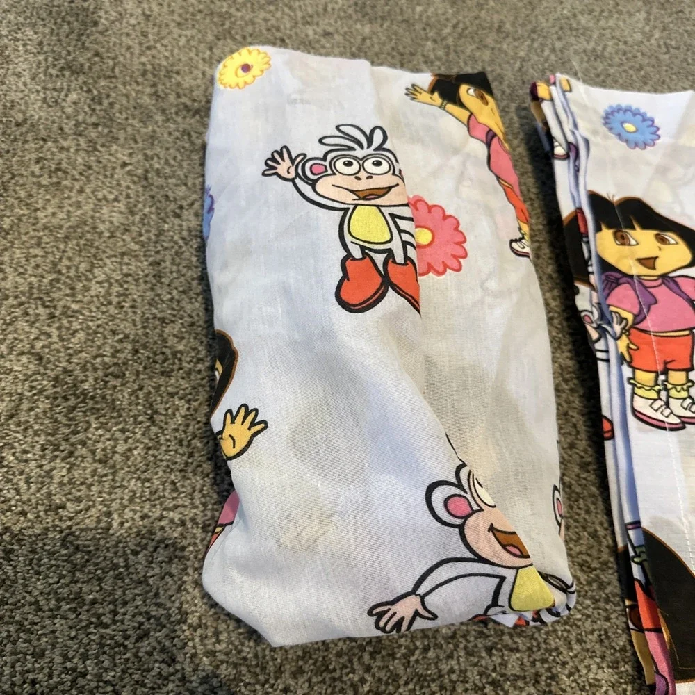 Vintage Dora Explore Sheet Set Dan River Fitted & Flat Y2K USA